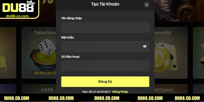 Tiến hành các bước tham gia cá cược