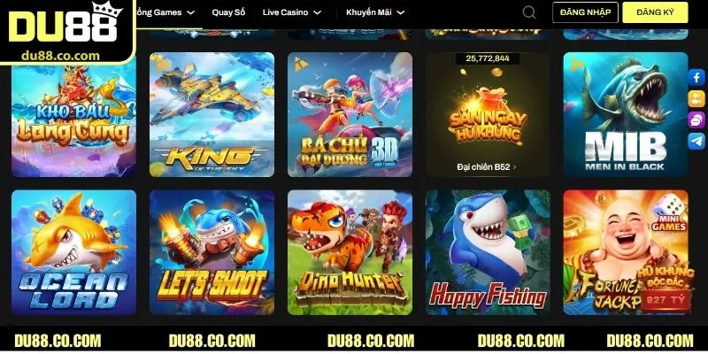 Top game được ưa thích hiện nay tại bắn cá DU88