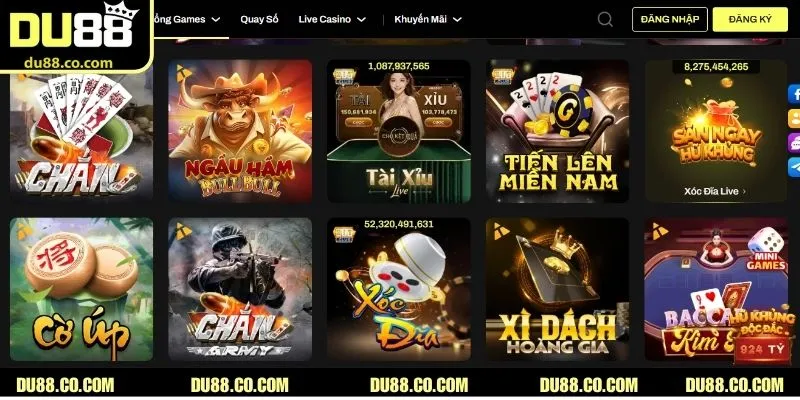 Top sản phẩm nên trải nghiệm khi đến với game bài DU88